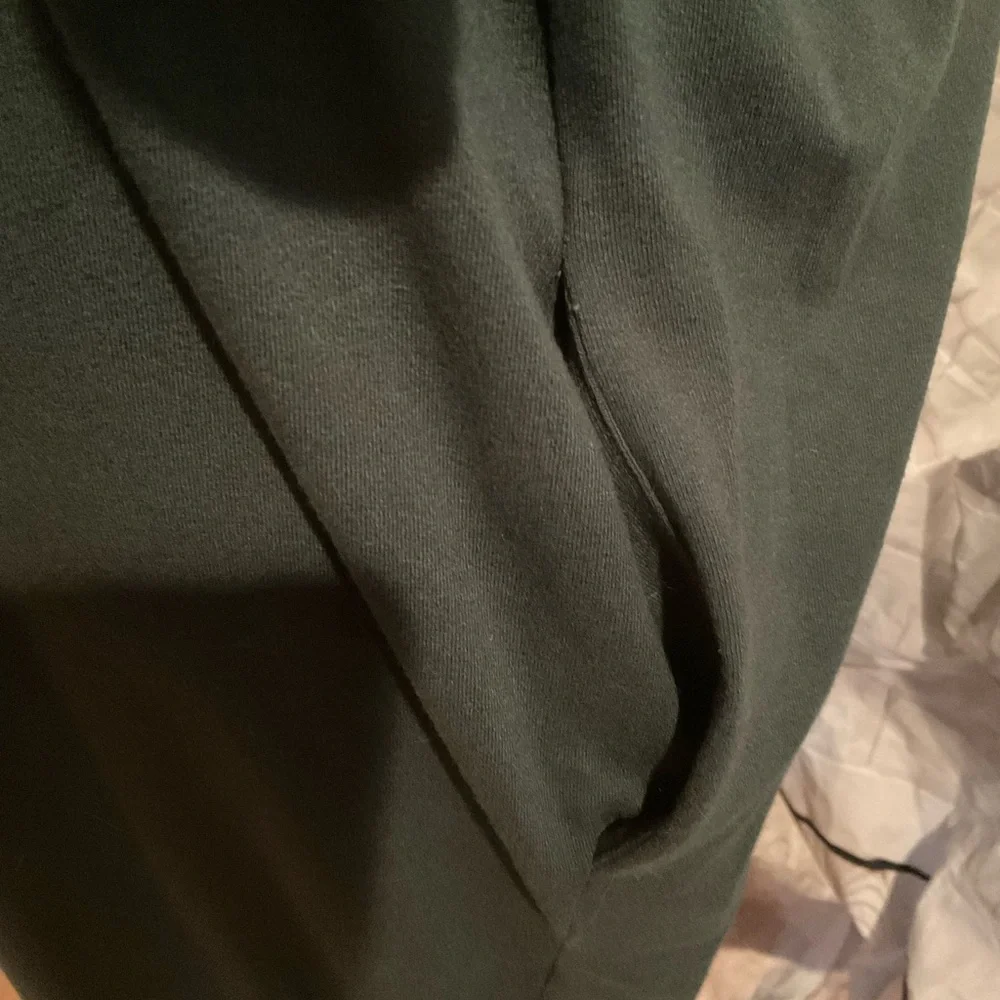 “COS” Green V Neck Draped Front Detail Short Sleeve Dress. - Picture 6 of 12